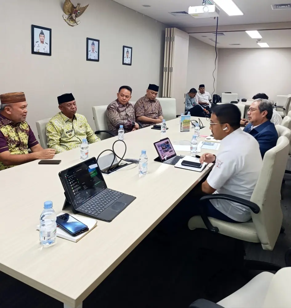 Suasana pembahasan peresmian dan penguatan fungsi Pelabuhan Kotabunan antara Pemkab Boltim dan Kemenhub RI mediasulut.id