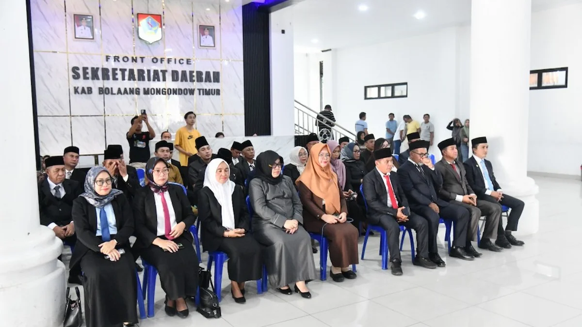 Suasana pelantikan pejabat di Sekretariat Daerah Boltim mediasulut.id