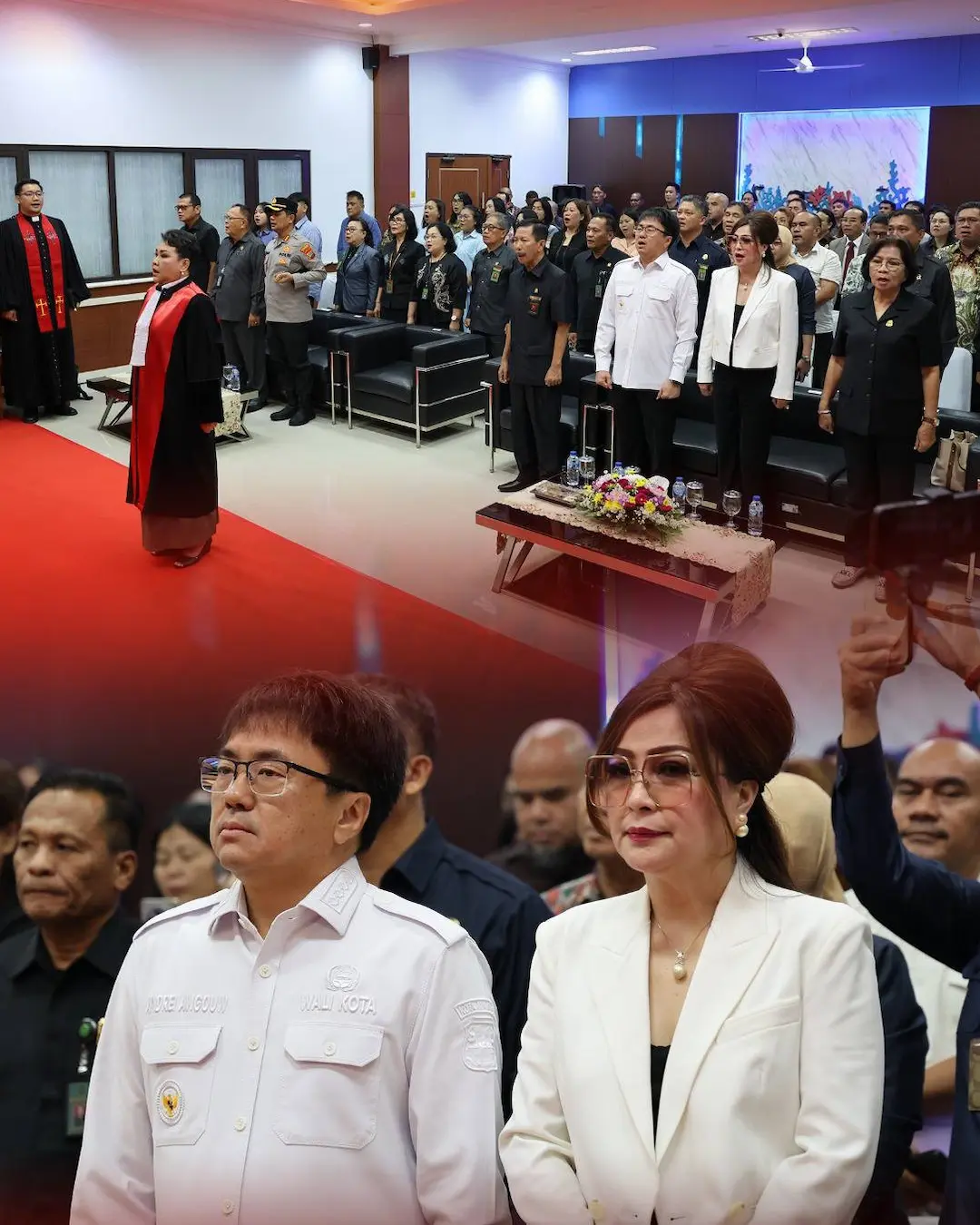 Andrei Angouw dan Irene Pinontoan di pelantikan PN Manado mediasulut.id