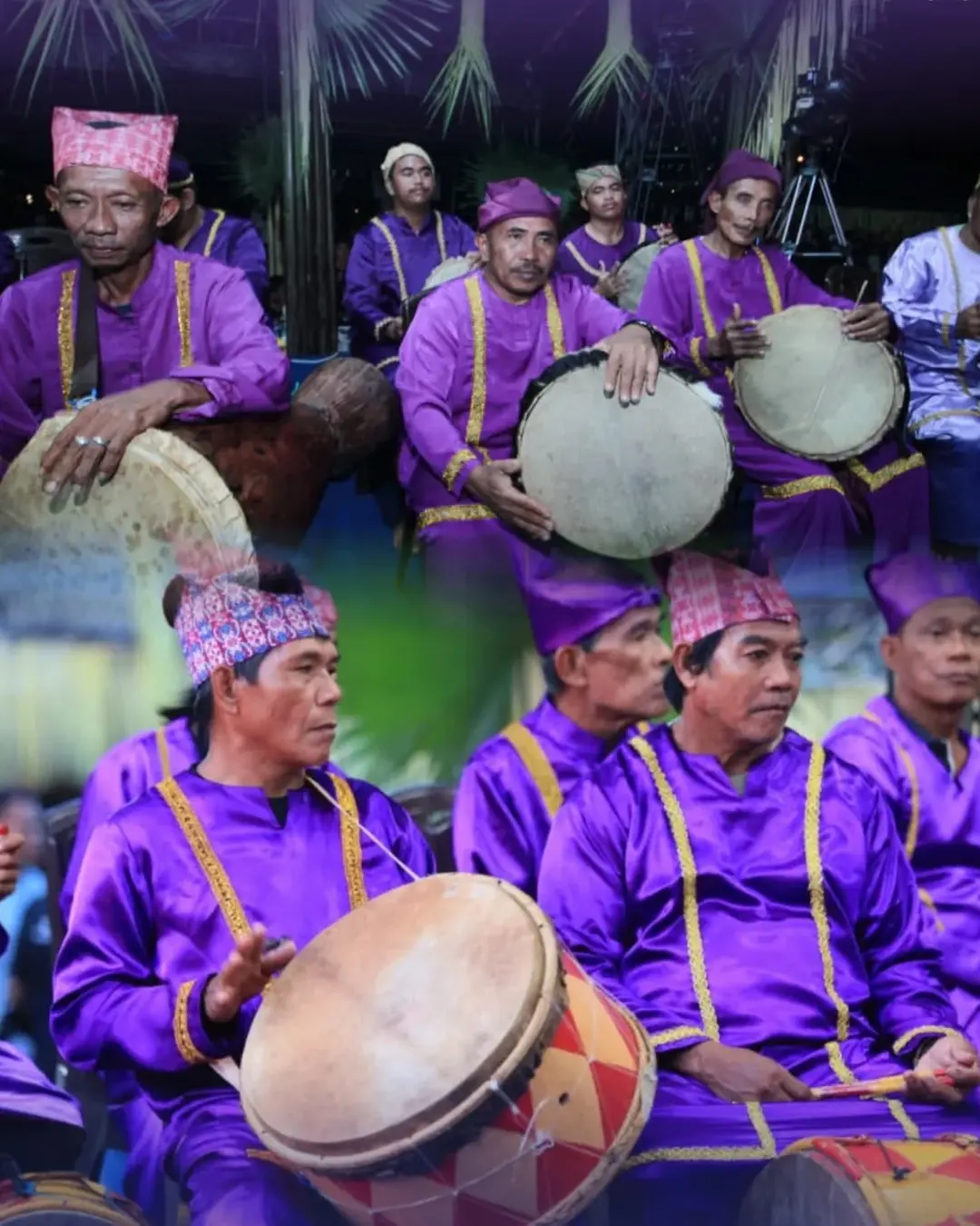 Kelompok seniman memainkan musik tradisional dalam Upacara Adat Tulude HUT ke-601 Kepulauan Sangihe mediasulut.id