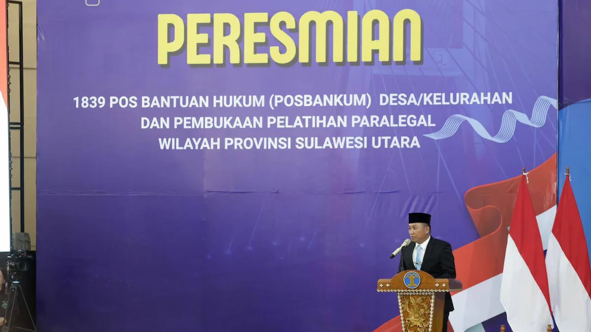 Backdrop Peresmian 1.839 Posbankum Sulut