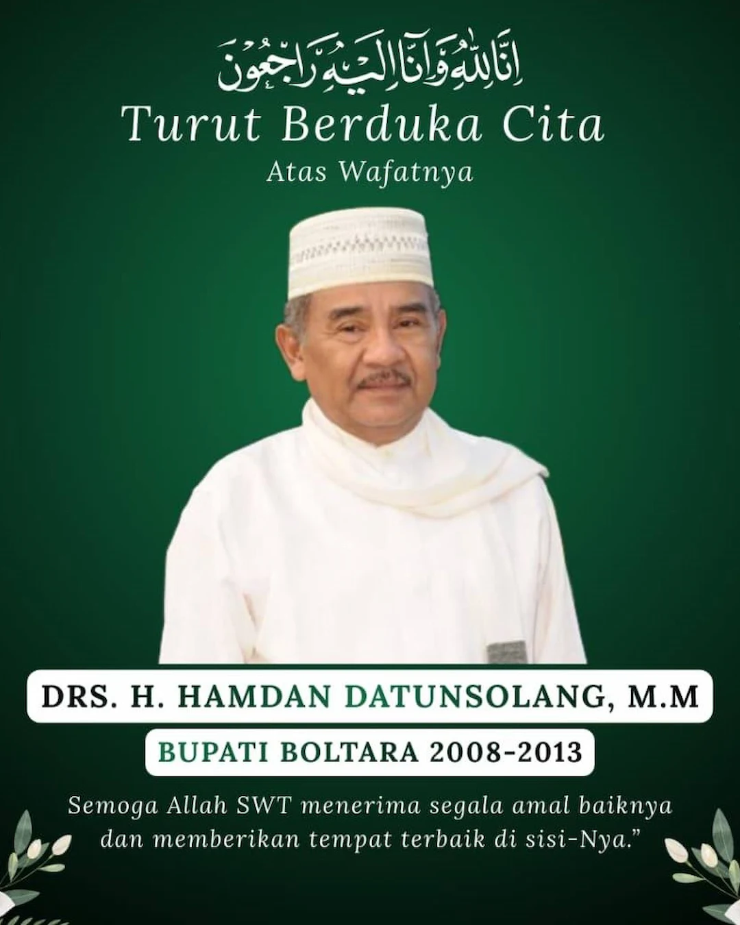 Potret Hamdan Datunsolang semasa menjabat Bupati Boltara mediasulut.id