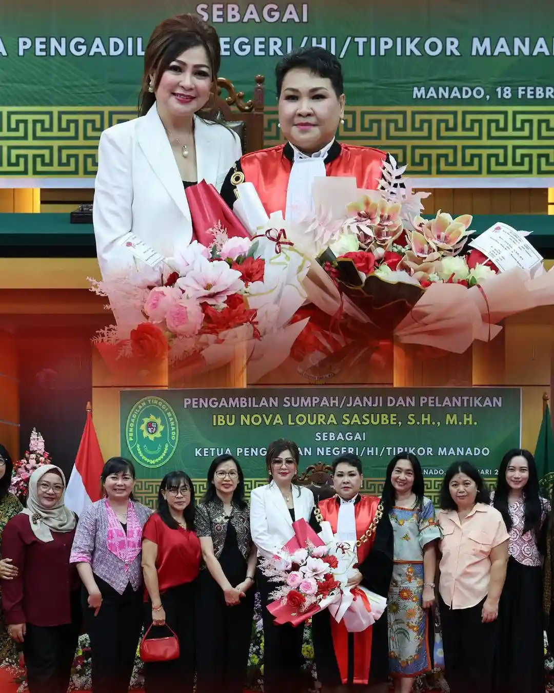 Irene Pinontoan dan Nova Loura Sasube pelantikan PN
