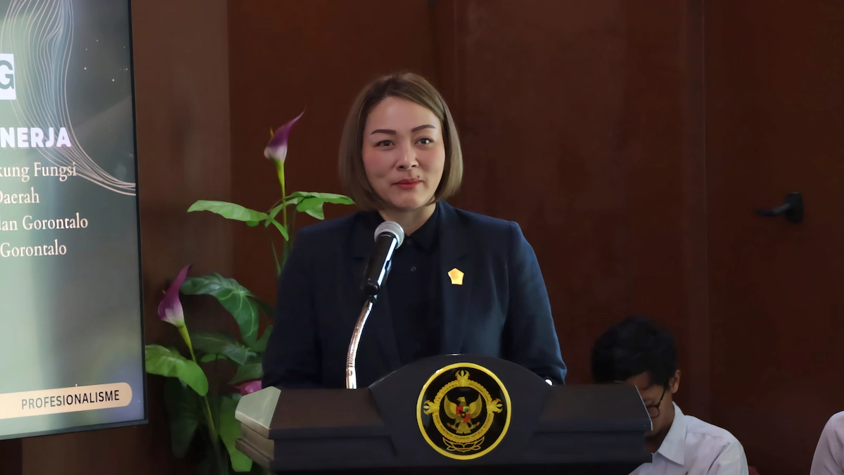 Wakil Ketua DPRD Sulawesi Utara Michaela Elsiana Paruntu menyampaikan sambutan pada penyerahan LHP BPK di Manado mediasulut.id