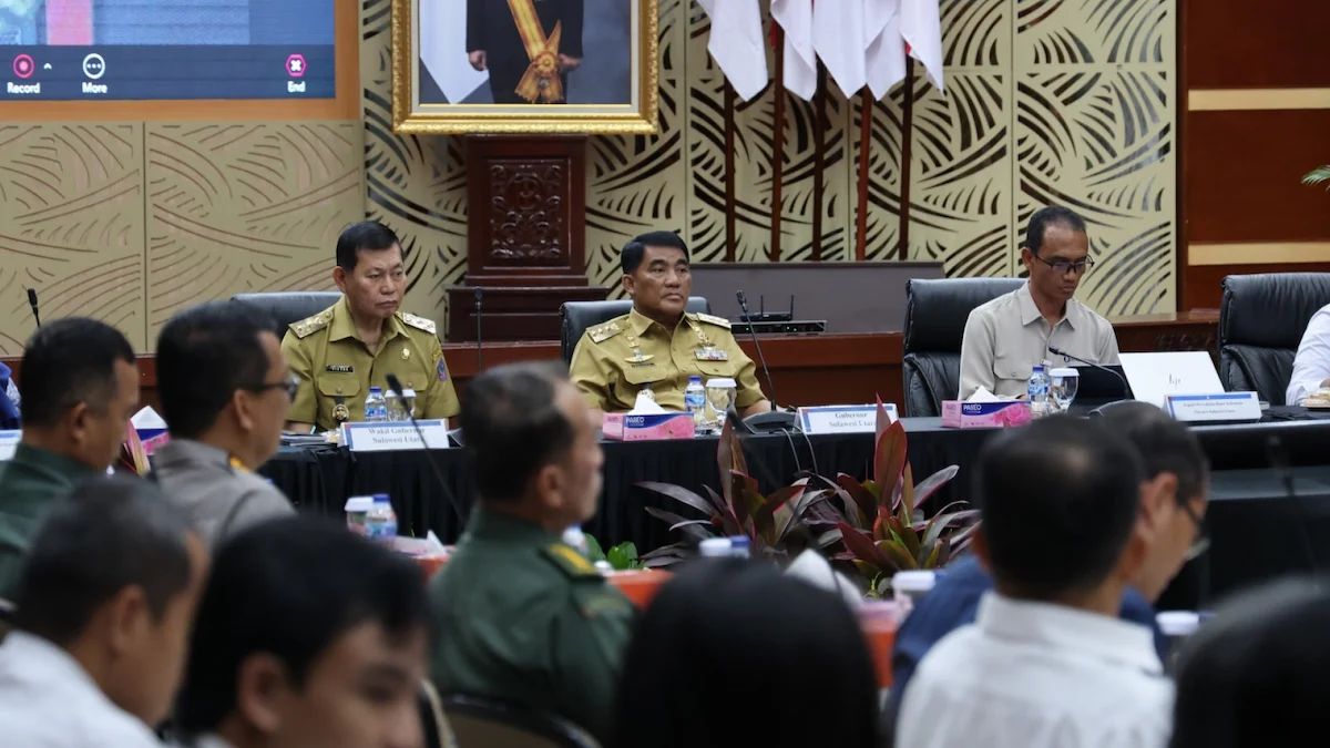 Gubernur Sulawesi Utara memimpin High Level Meeting TPID di Manado 23 Februari 2026 mediasulut.id
