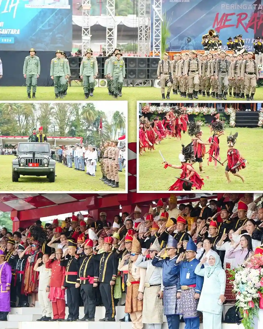 Pasukan upacara dan tarian Kabasaran Merah Putih mediasulut.id