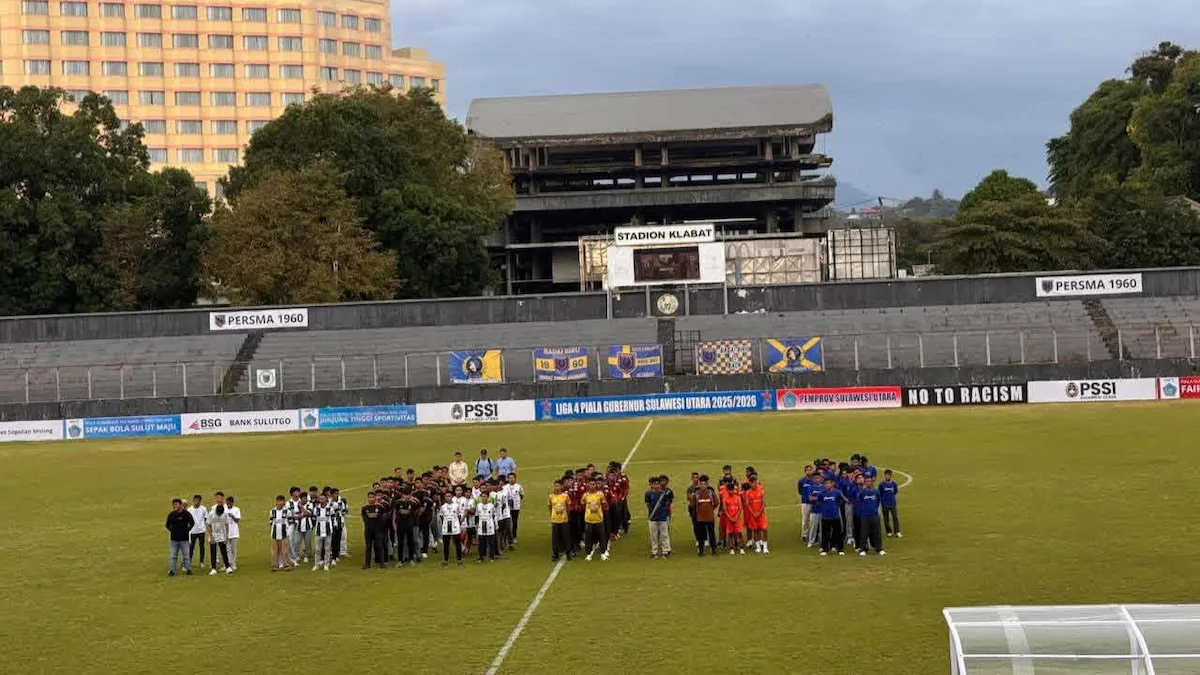 tim peserta liga 4 sulawesi utara berkumpul stadion klabat manado