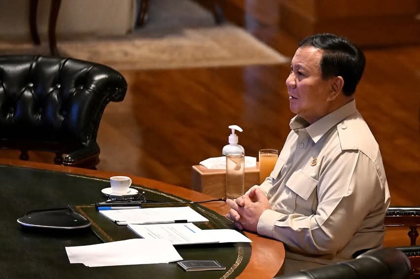 Presiden Prabowo Subianto rapat terbatas virtual Jakarta