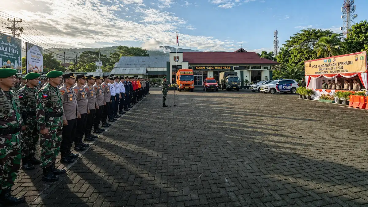 Pos pengamanan terpadu Idulfitri 2026 di wilayah Minahasa