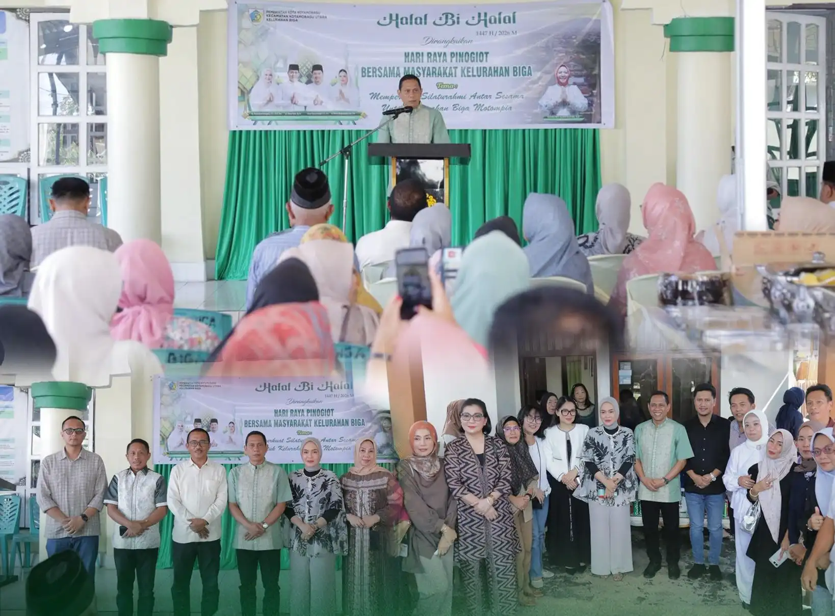 Weny Gaib foto bersama warga dan jajaran di Biga Kotamobagu