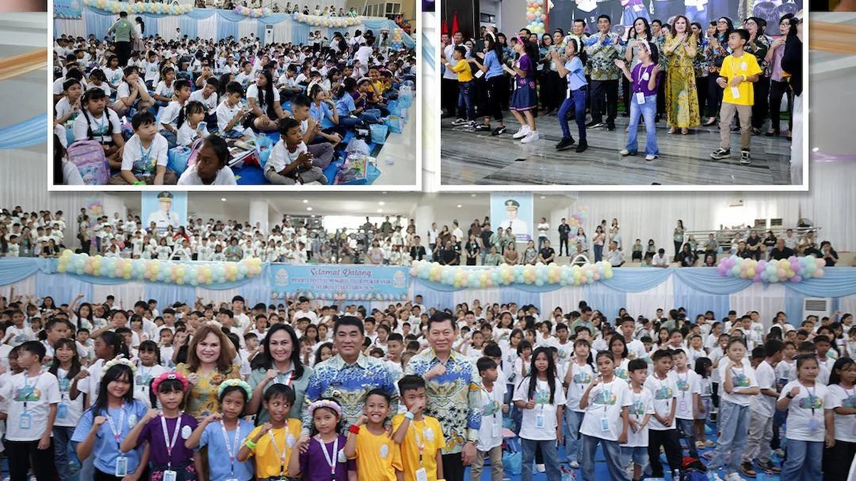 Ribuan anak mengikuti kegiatan menghias telur Paskah di Aula Mapalus Sulut