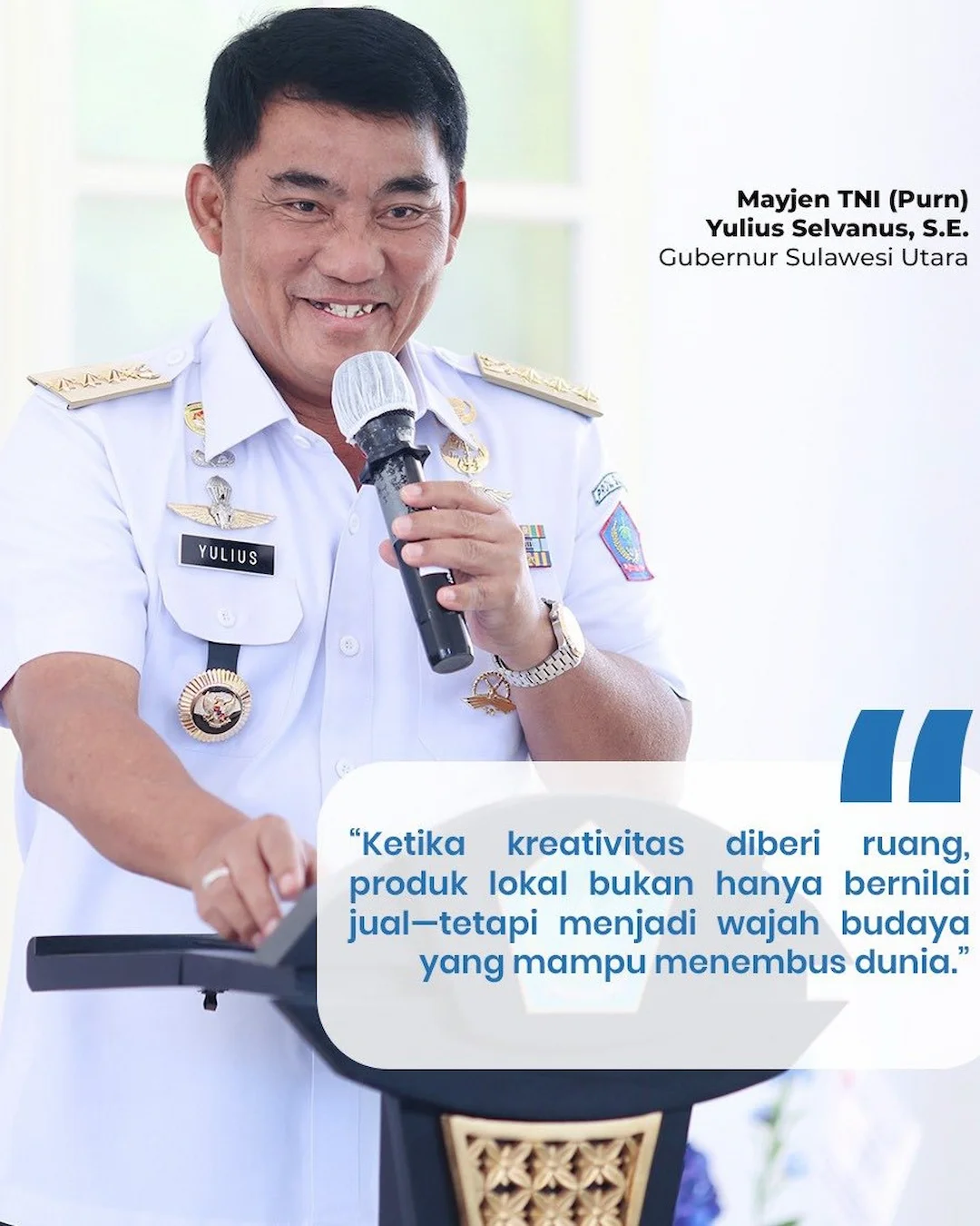 Gubernur Yulius Selvanus menyampaikan sambutan dalam peresmian