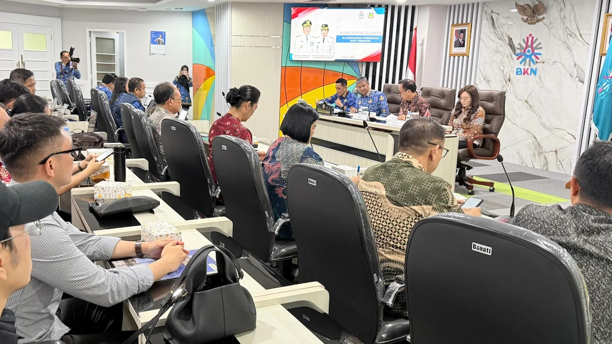 Suasana pembahasan penguatan manajemen talenta ASN Pemerintah Kota Tomohon di BKN RI