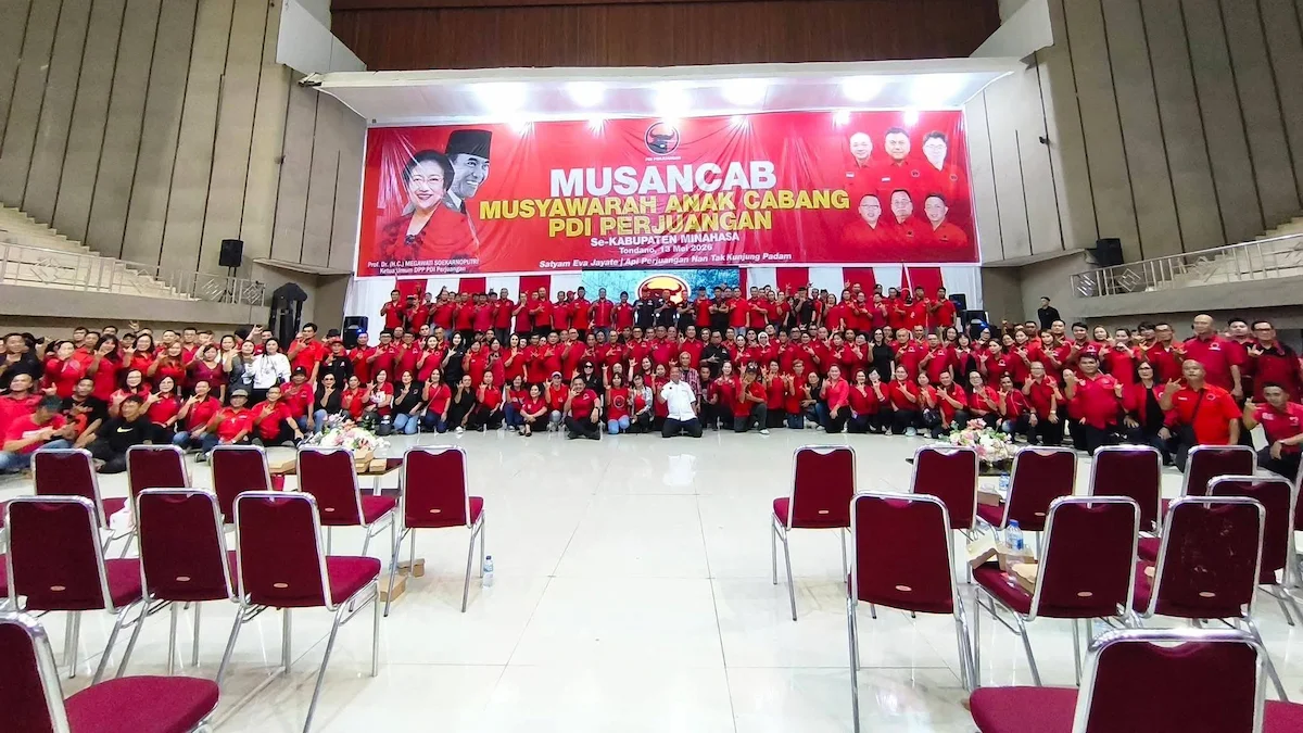Suasana Musancab PDI Perjuangan Kabupaten Minahasa di Tondano