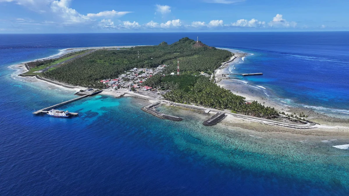 Panorama udara Pulau Miangas di Kabupaten Kepulauan Talaud Sulawesi Utara
