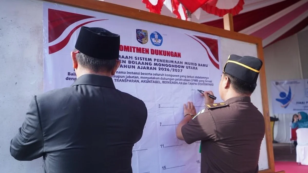 Penandatanganan komitmen SPMB Boltara tahun ajaran 2026 2027