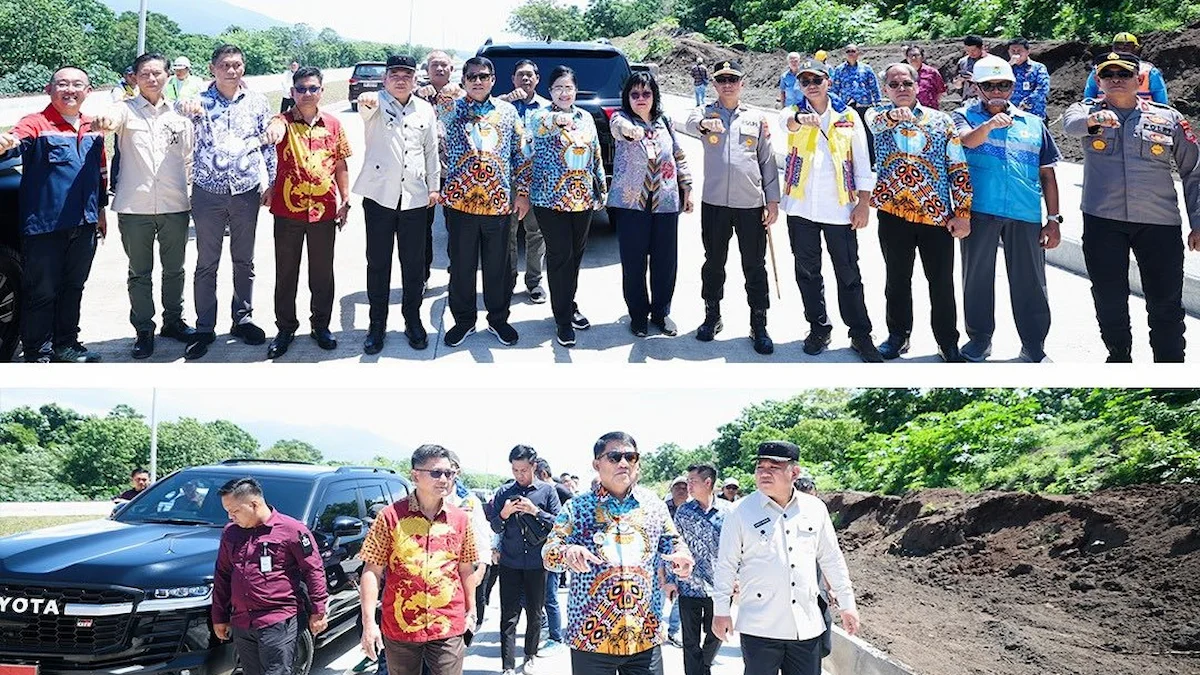 Gubernur Yulius Selvanus bersama rombongan saat kunjungan KEK Bitung
