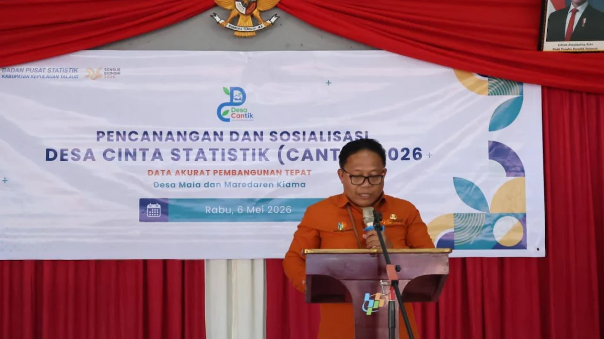 Sesi sosialisasi Desa Cinta Statistik 2026 di Desa Mala Talaud