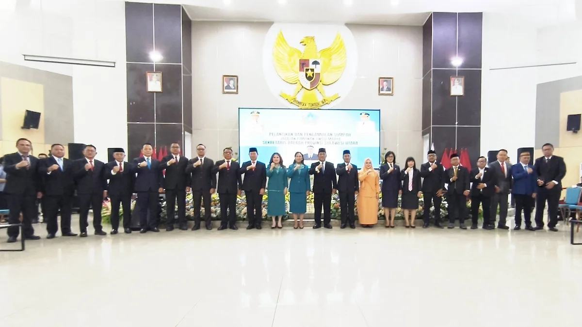 Suasana pelantikan Sekprov Sulut di Aula Mapalus Manado