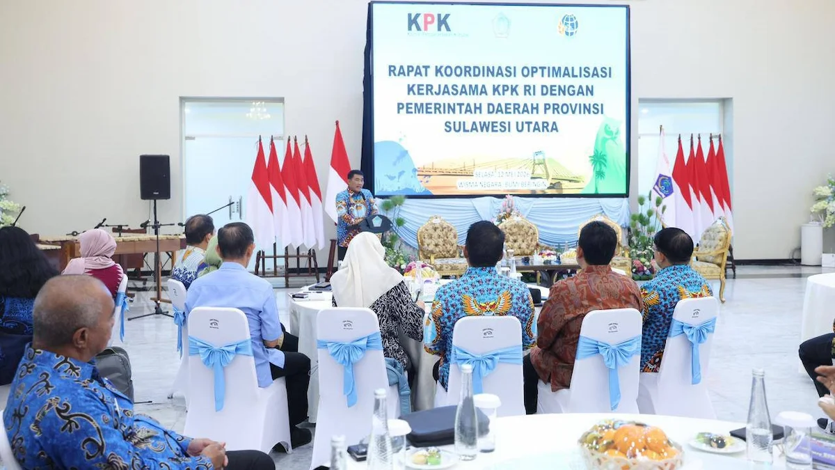 Suasana Rapat Koordinasi KPK RI bersama pemerintah daerah Sulawesi Utara di Manado