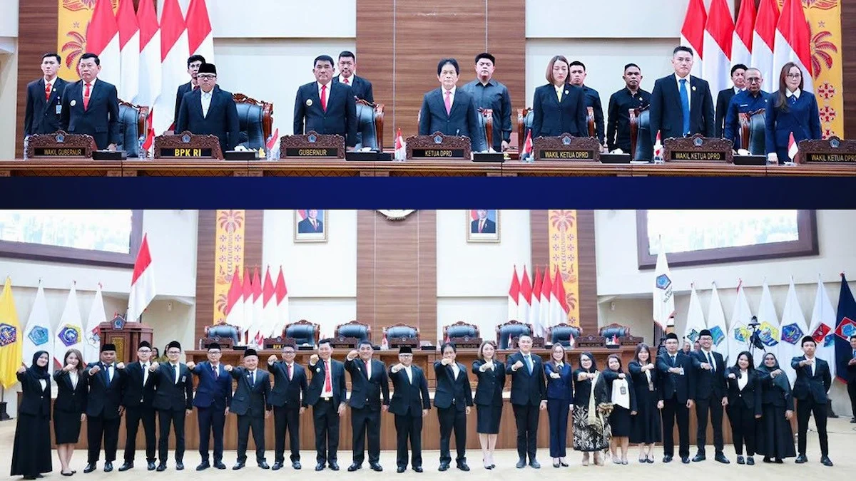 Suasana rapat paripurna penyerahan Laporan Hasil Pemeriksaan BPK RI kepada Pemerintah Provinsi Sulawesi Utara di ruang sidang DPRD Sulut.